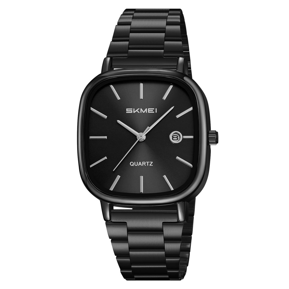 Montre Retro Square-quartz Hommes Business bracelet en acier Calendrier Wristwatch