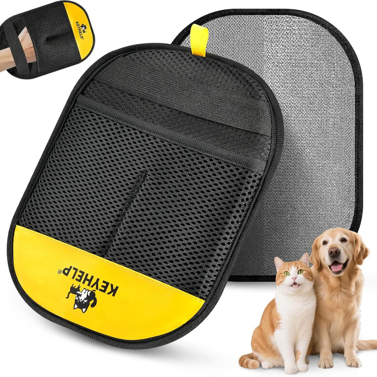 Gants d'enlèvement de cheveux statiques à cinq doigts pour le ménage portable pour animaux de compagnie