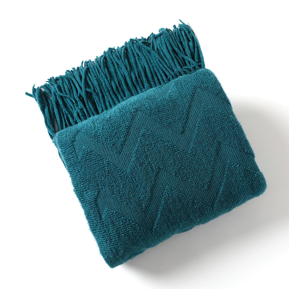 Canapé Couverture Herringbone tricoté bureau climatisation Nap couverture