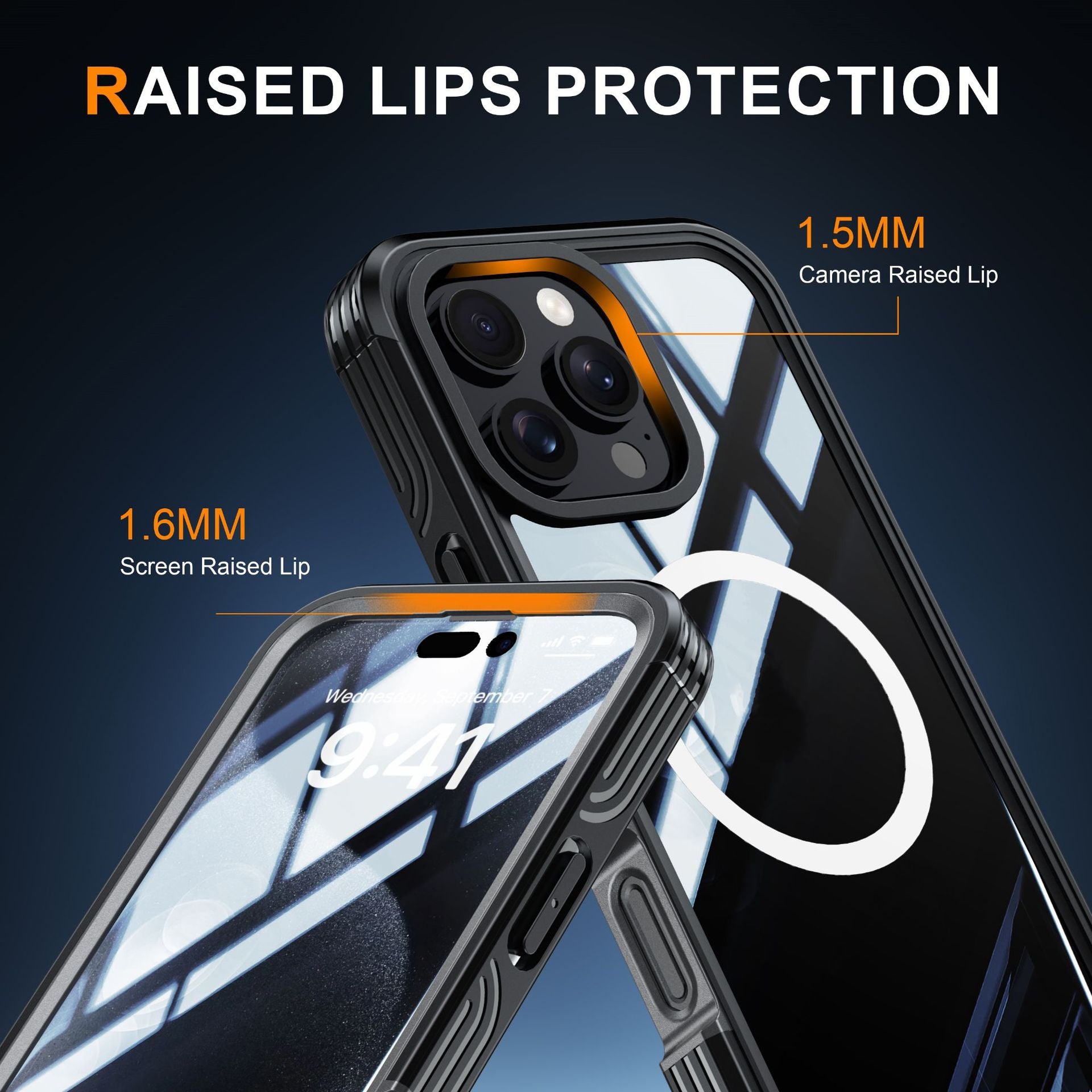 Applicable au boîtier de téléphone transparent trois-proof magnétique extérieur anti-chute Shell
