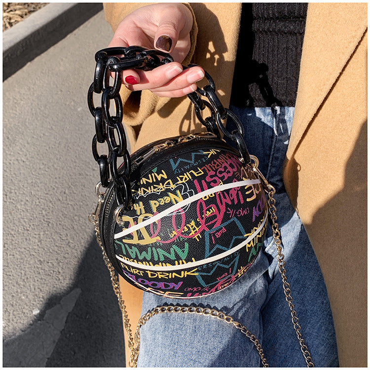 Sac Graffiti Basketball Handheld et Crossbody avec des lettres