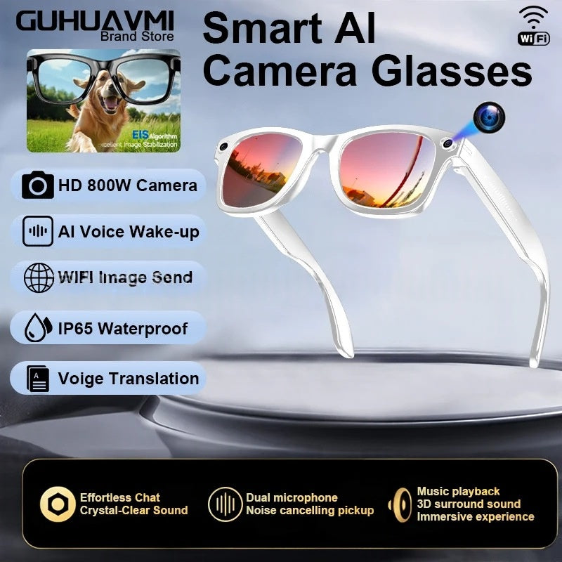 Lunettes intelligentes de traduction AI 800W-pixel avec des capacités photo et vidéo