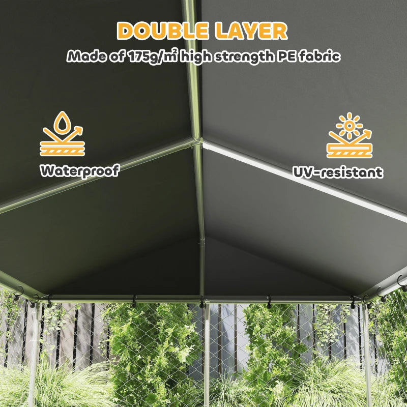 PawHut Dog Kennel Outdoor Dog Run Waterproof UV-Resist Cover Lockable Door Ajustable Bol