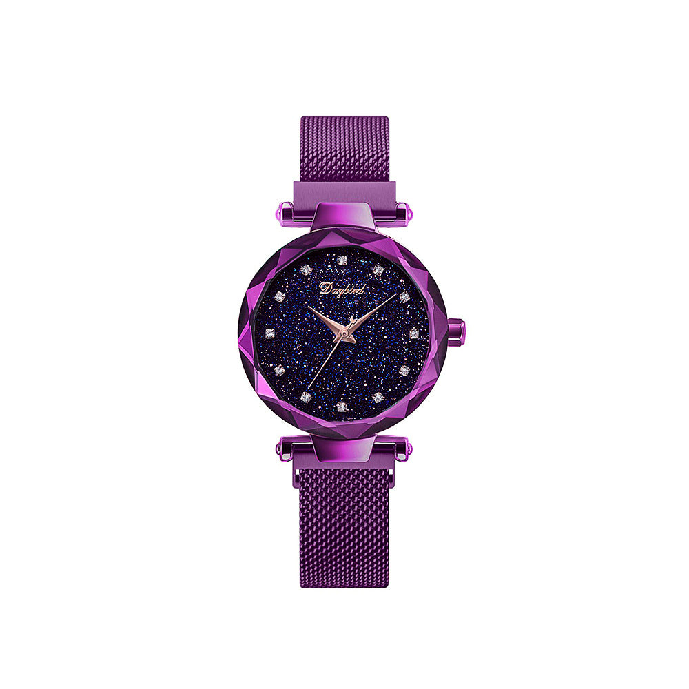 Starry Sky Lady Trendy Montre Quartz à aimant imperméable