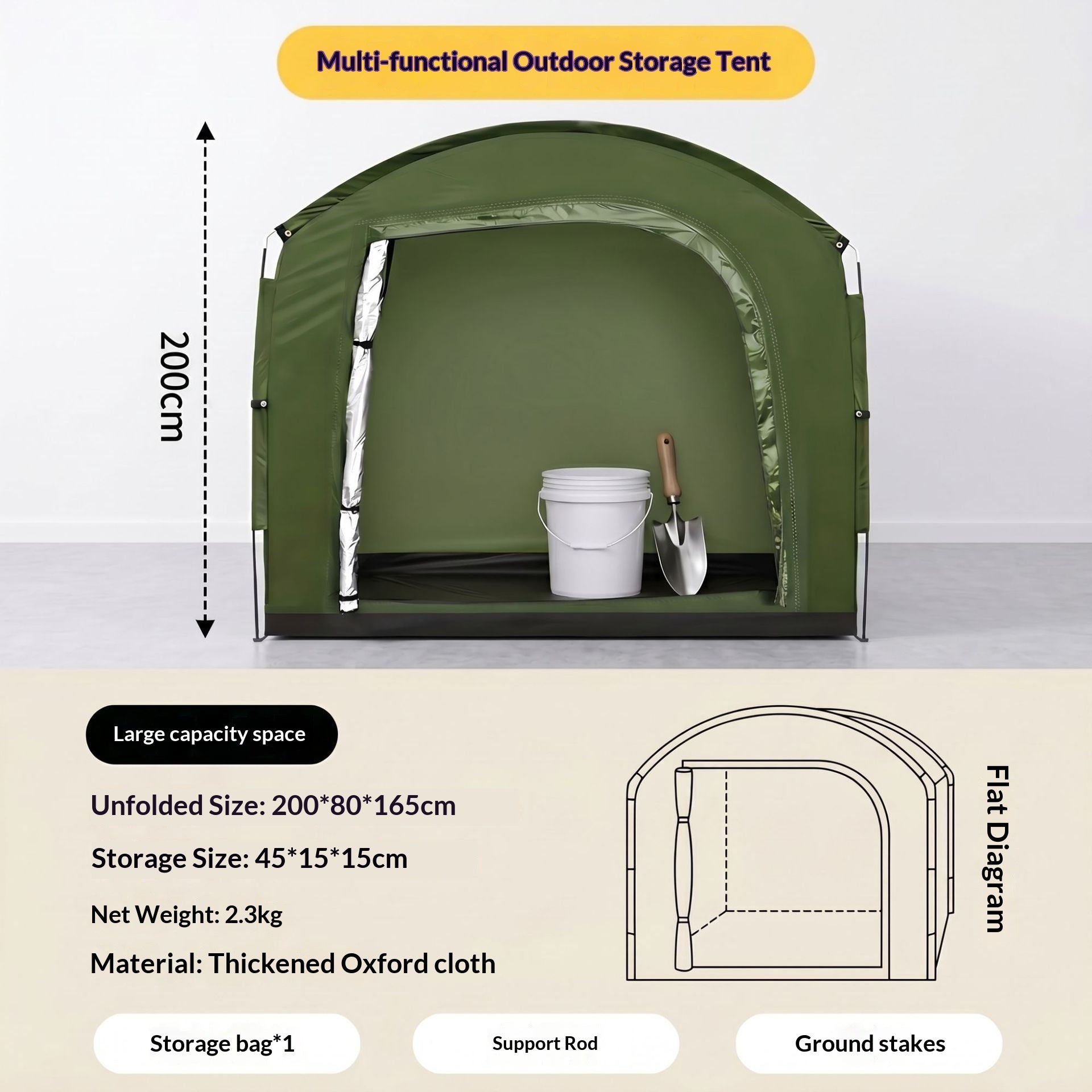Rangement extérieur et station de stationnement Tente pour VTT Grande capacité