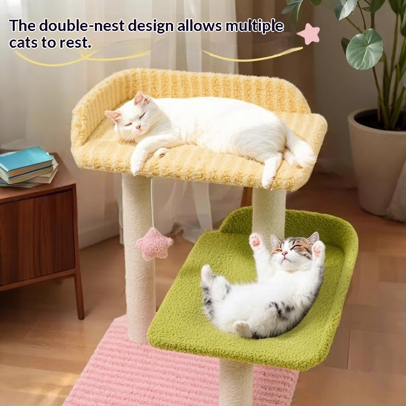 L'espace-sauvegarder tout-en-un arbre de chat et le lit pour les petits appartements