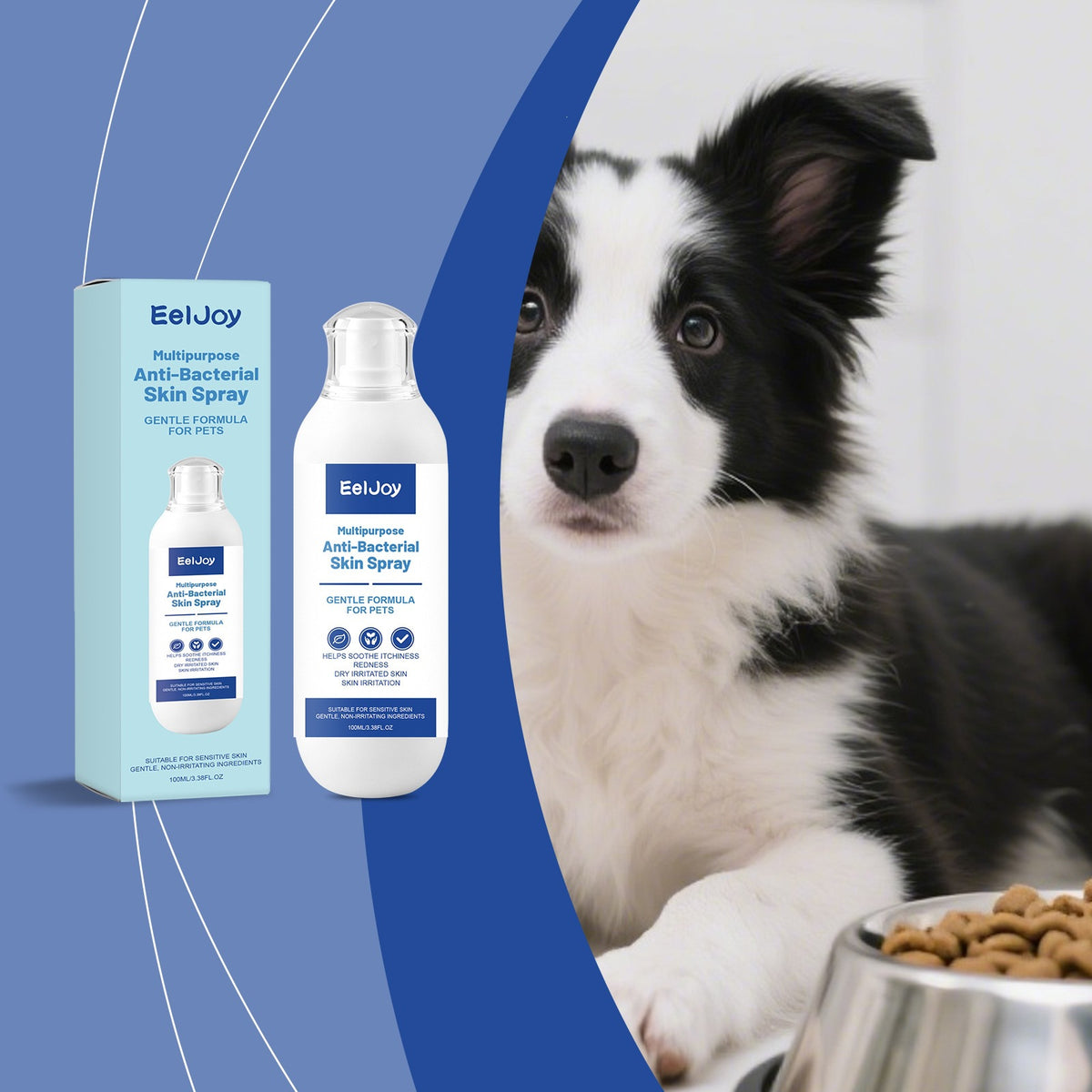 Eeljoy Pet Spray de soins de la peau multi-effets Texture douce et confortable pour la peau quotidienne