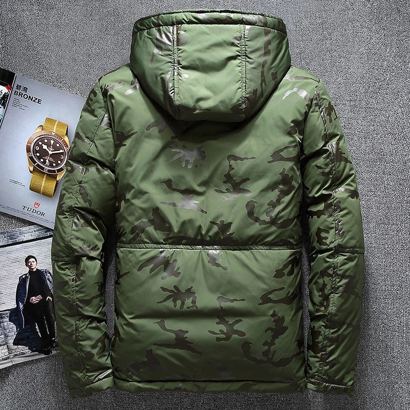 Veste de bas de camouflage imperméable courte et mince pour hommes