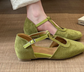 Femmes Retro Woven Cutout Mary Jane Sandals