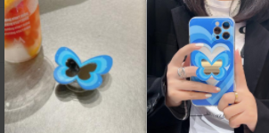 Couleur Butterfly Stand Silicone Phone Case