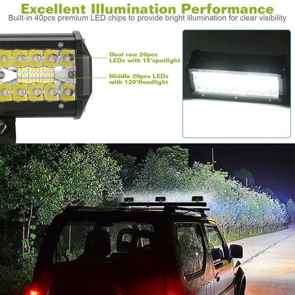 7in LED Light Bar 120W 12000LM LED lumières de travail lumières de conduite hors route IP67 étanche