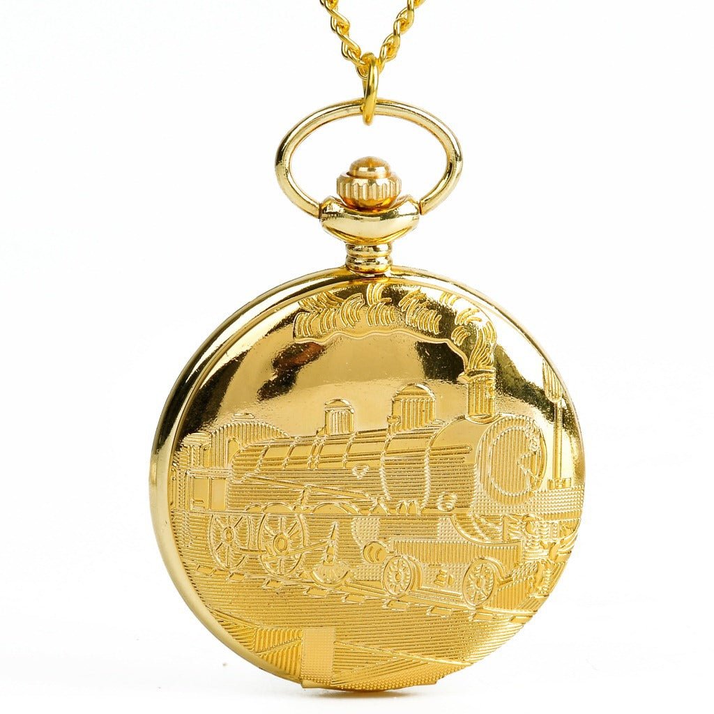 Grande montre de poche de train d'or