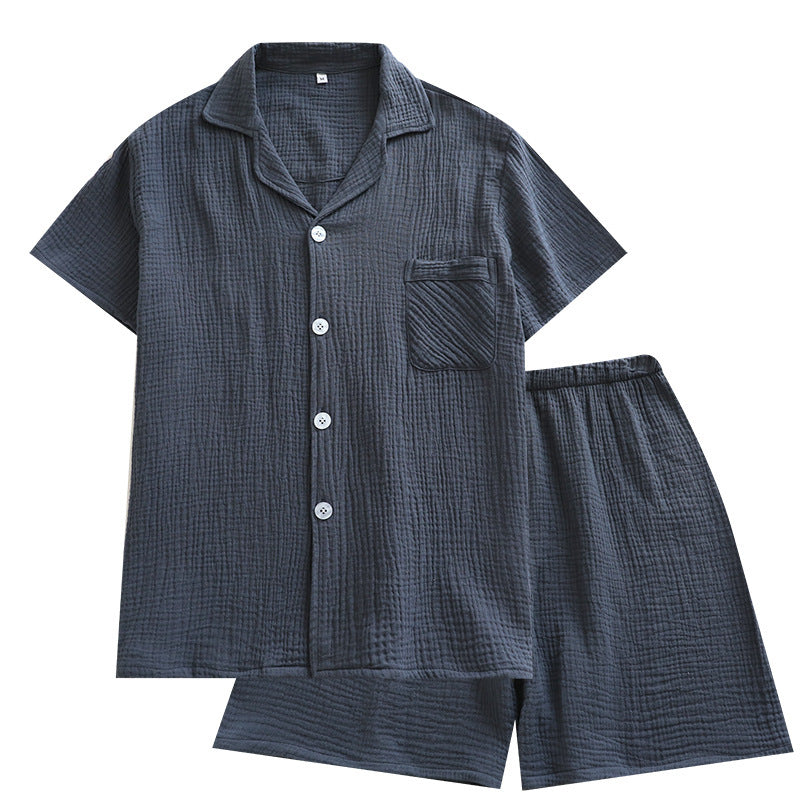 MUJI-style japonais-héritage Crepe à manches courtes Pajama Set avec shorts