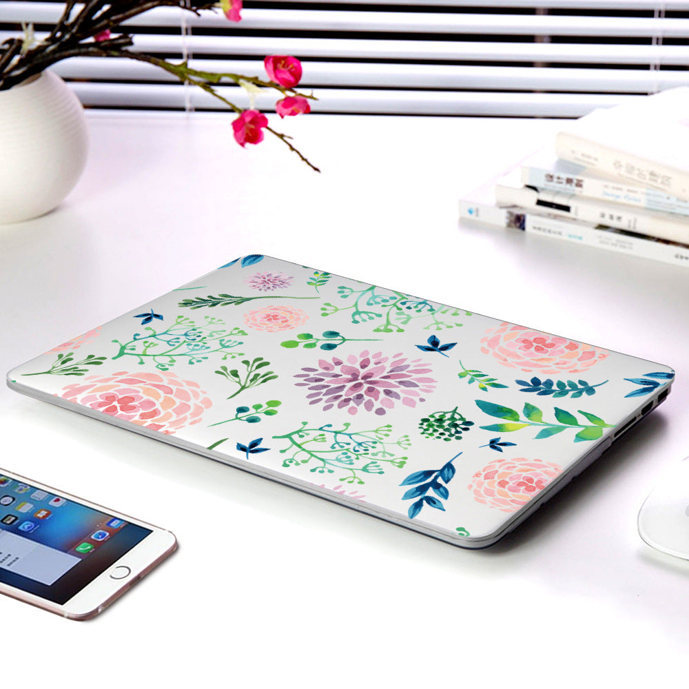 Plastic Laptop Protection Shell Série de fleurs partielles