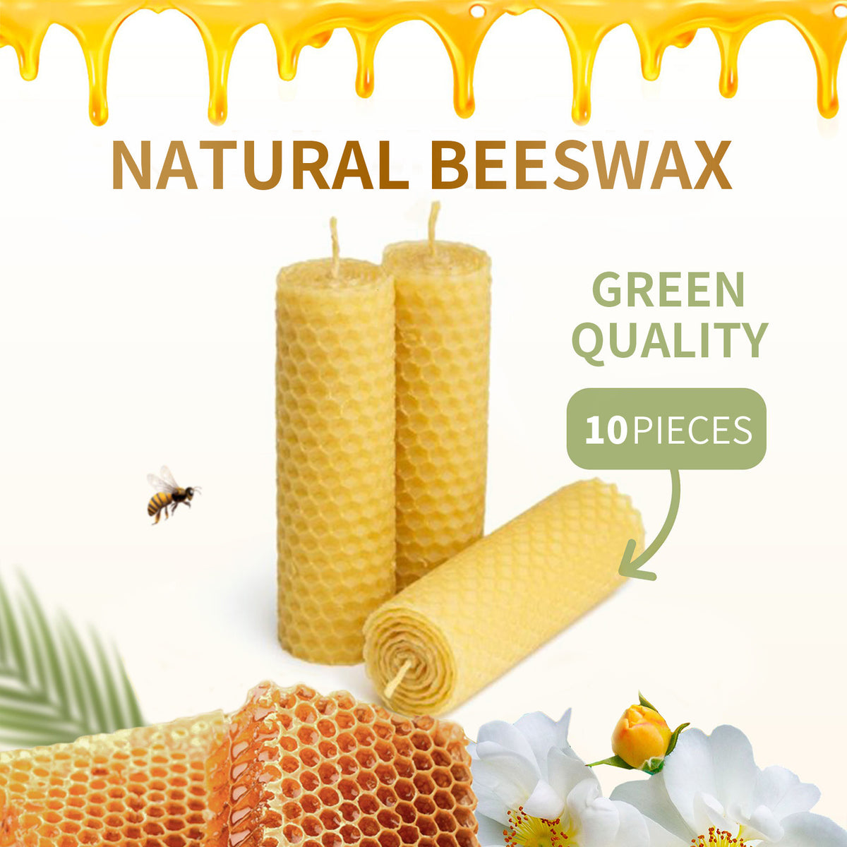 Jaysuing Flakes de cire d'abeille Fait à la main DIY Christmas Atmosphere Candle Creative Honeycomb Pure B