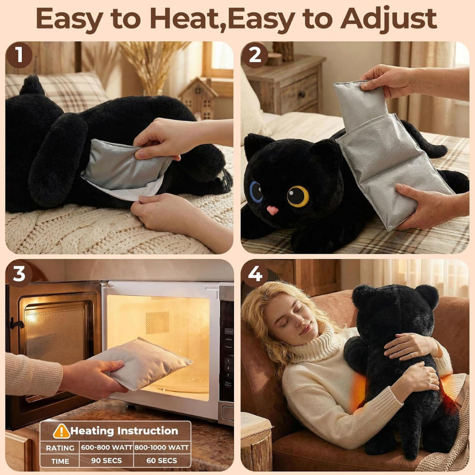 En peluche de chat noir pondérée