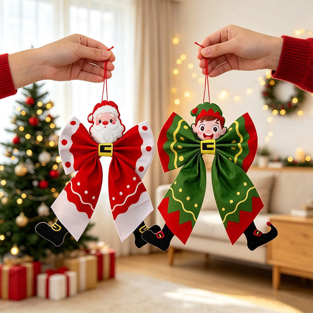 Tissu décoratif de Noël Pendentif Bow