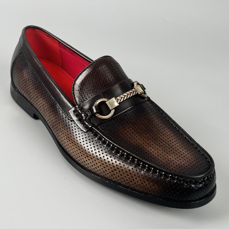 Chaussures en cuir casual d'affaires à la mode Chevalbit Buckle Design Summer Hollow-out Style