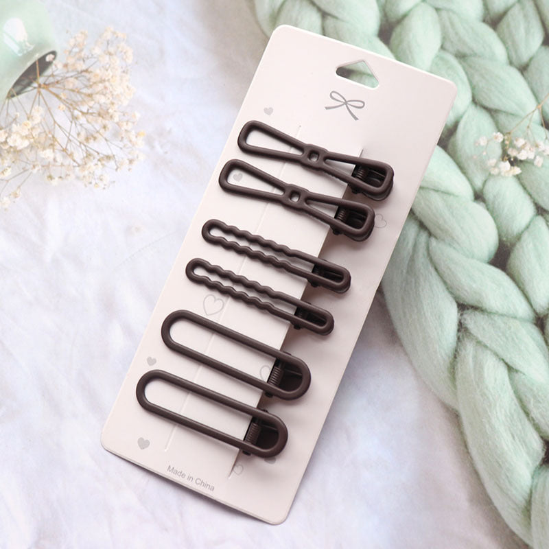 Coffee Color Series Barrettes Girl Side Clip Duckbill Clip Internet Célébrité