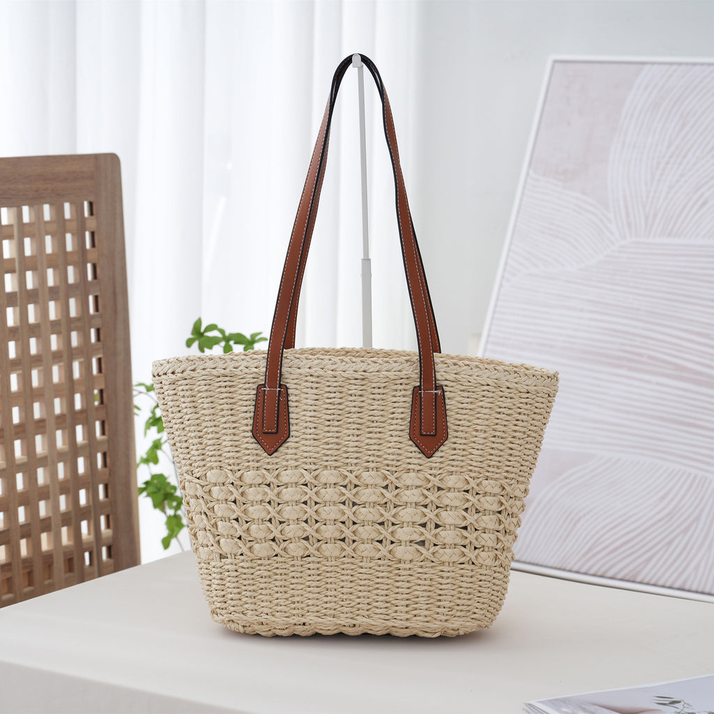Femmes Summer Beach Vacation Woven Sac à épaule