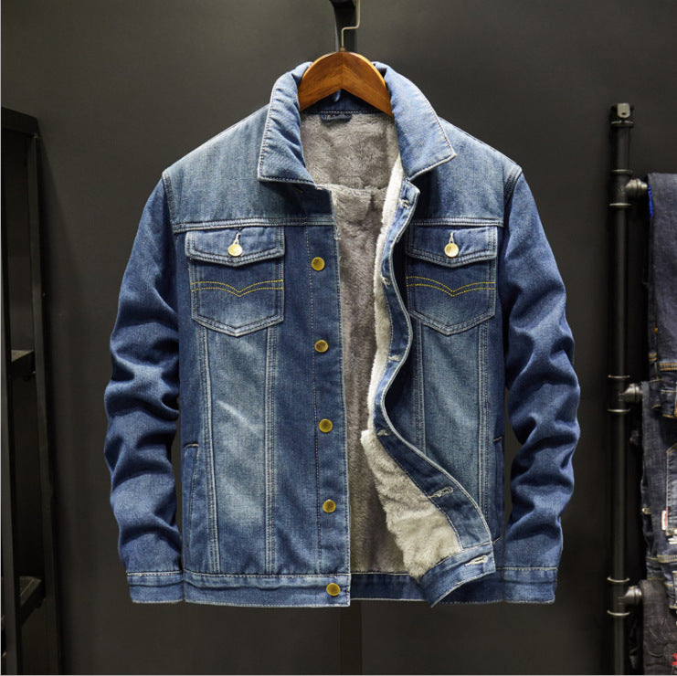 Commerce extérieur Automne et hiver Veste Grande Taille Homme Denim Jeune Occasion Casual Veste Wa