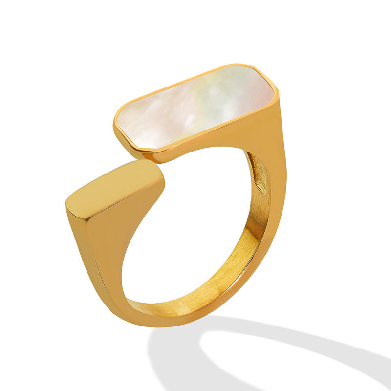 Vintage Mode White Seashell Anneau