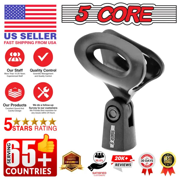 Porte-clip 5 microphones de base 2 pièces avec adaptateurs à vis 5/8 à 3/8 pouce