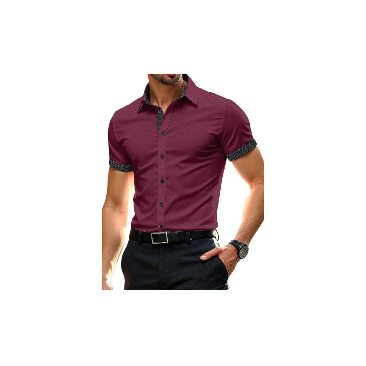 Été Hommes manches courtes Casual Mode Chemise