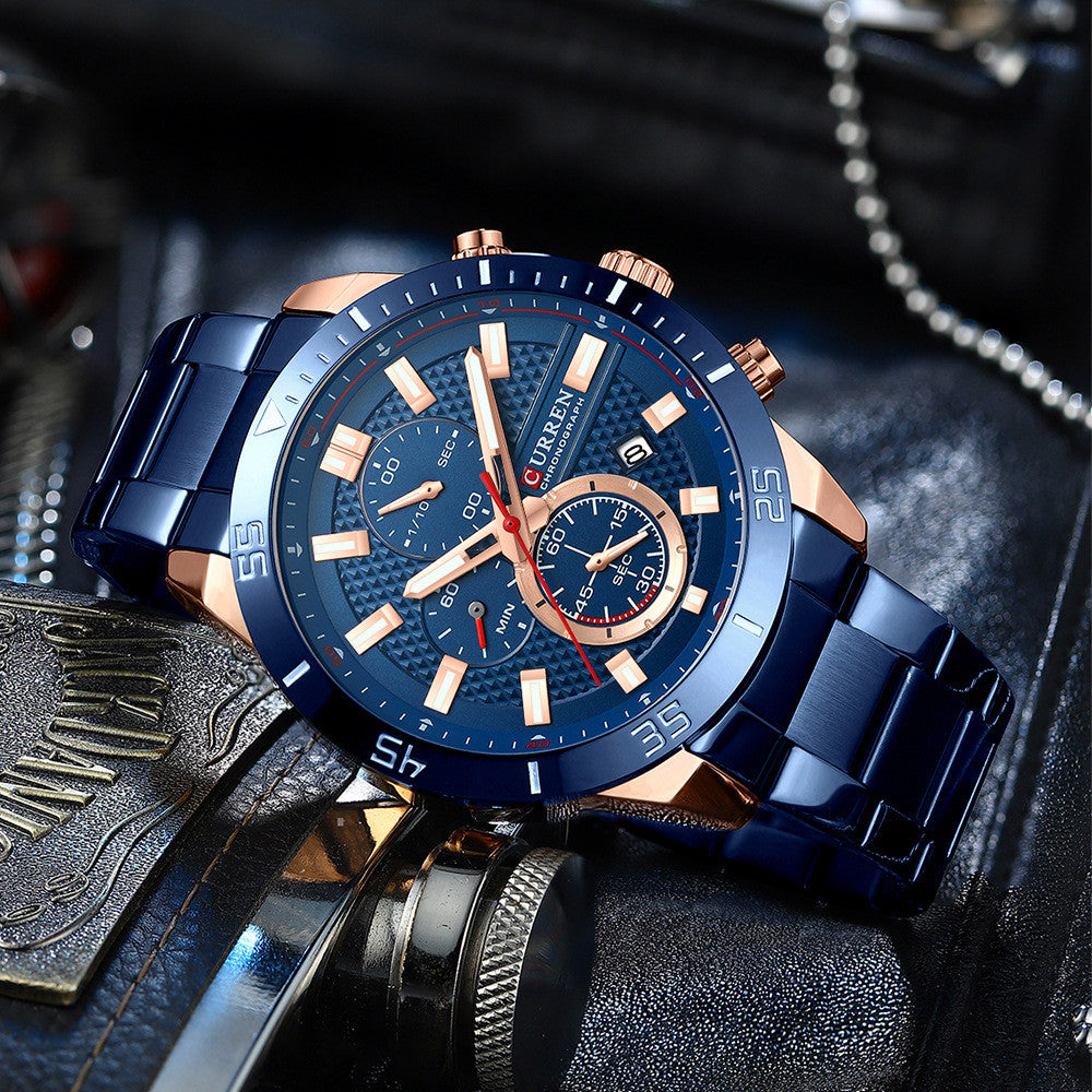 Montre étanche multifonction Quartz pour homme