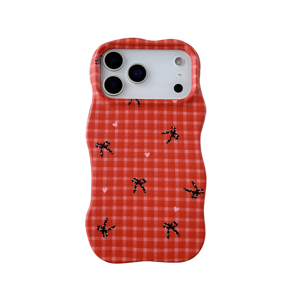 Plaid Rouge Bowknot Téléphone Case Film