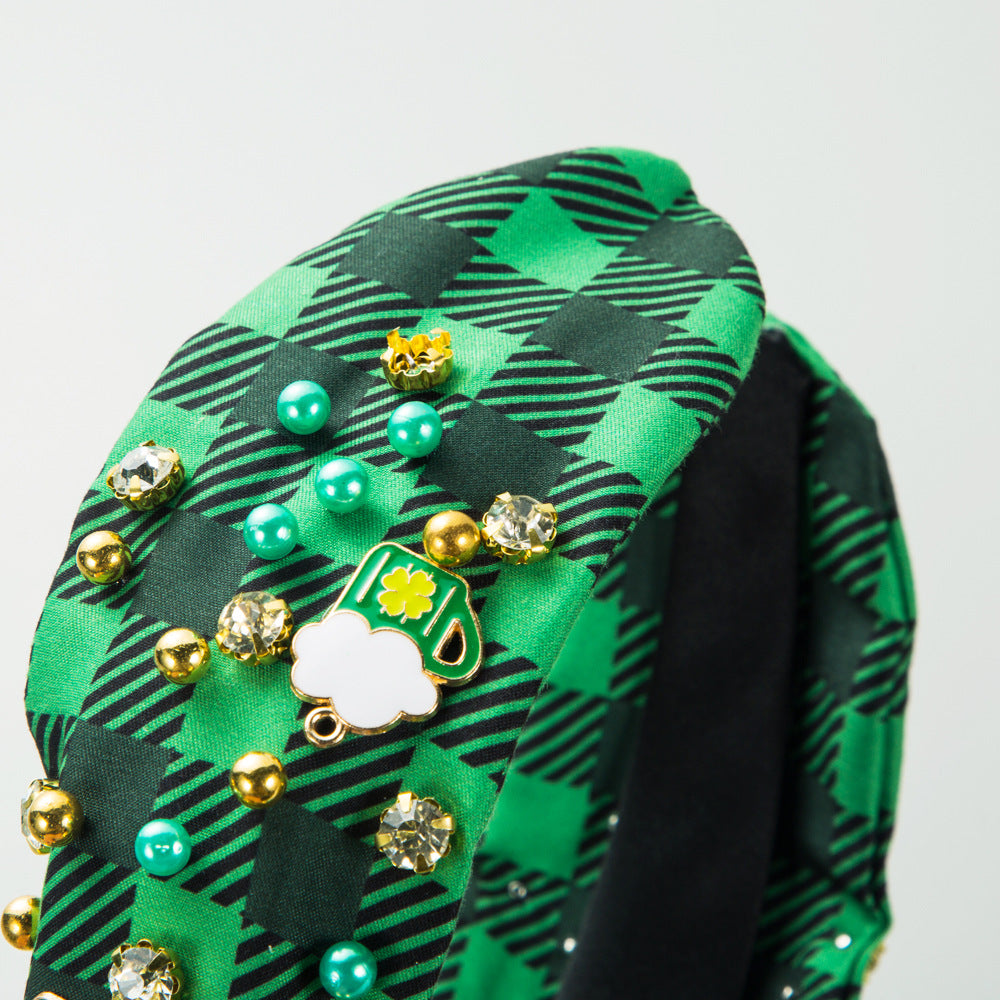 Irish St Patrick's Day Bande-tête incrustée de strass Femelle