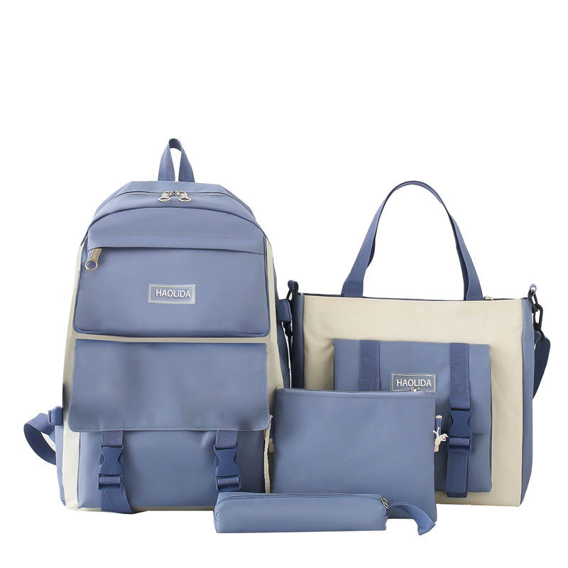 Ensemble de sac à dos de type Harajuku à grande capacité