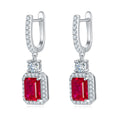 S925 Boucles d'oreilles de lab-grown en argent sterling coupées en gouttes