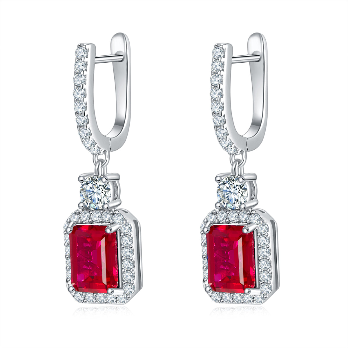 S925 Boucles d'oreilles de lab-grown en argent sterling coupées en gouttes