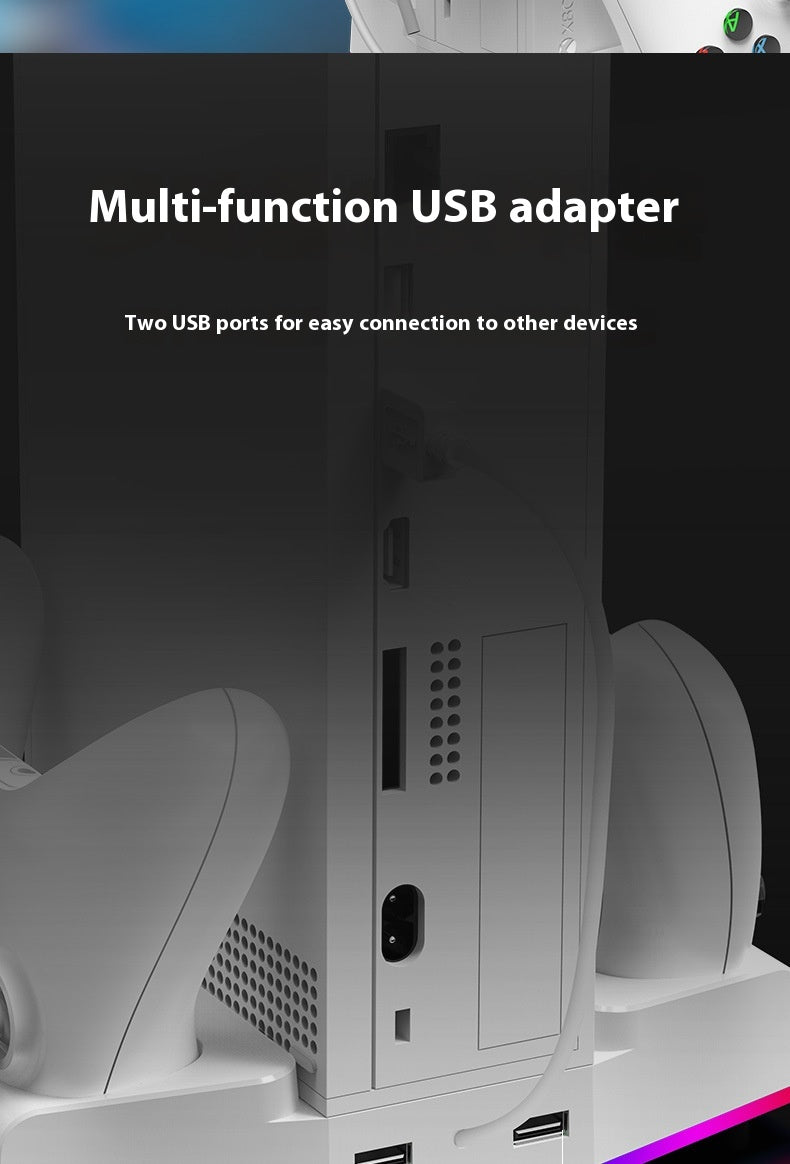 Hôte Multi-fonctions de charge Refroidisseur Pad Support Earphone Crochet lumière colorée