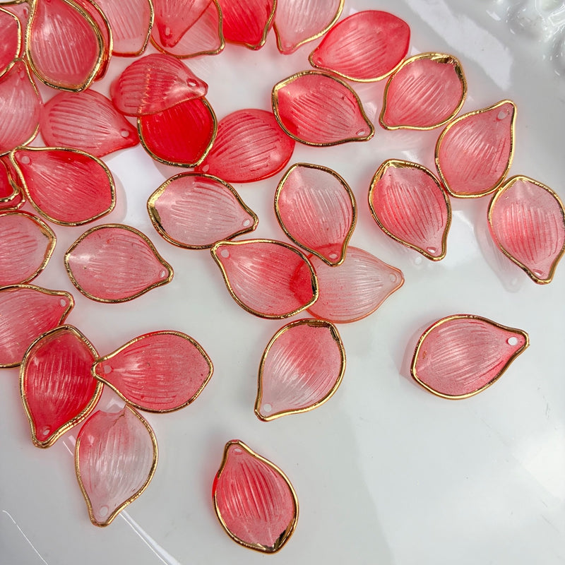 Charms de feuille en acrylique translucide à deux tons