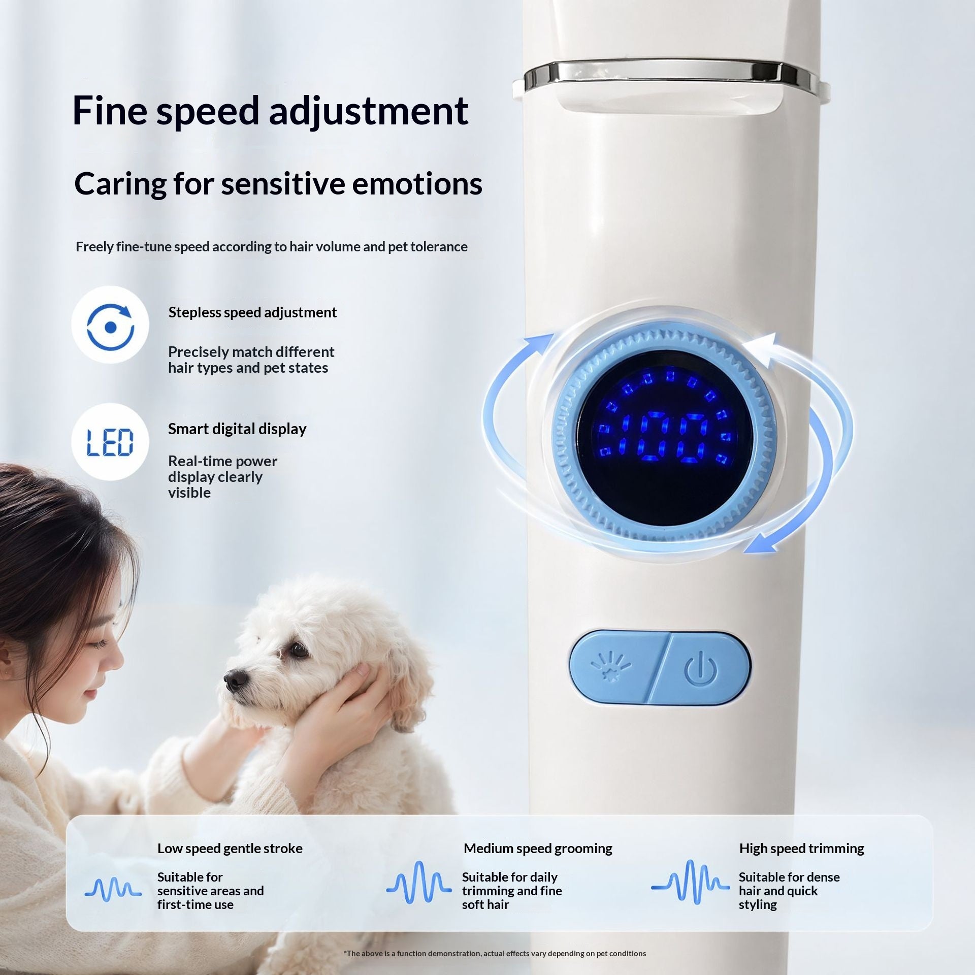 Clipper électrique pour animaux de compagnie avec affichage numérique