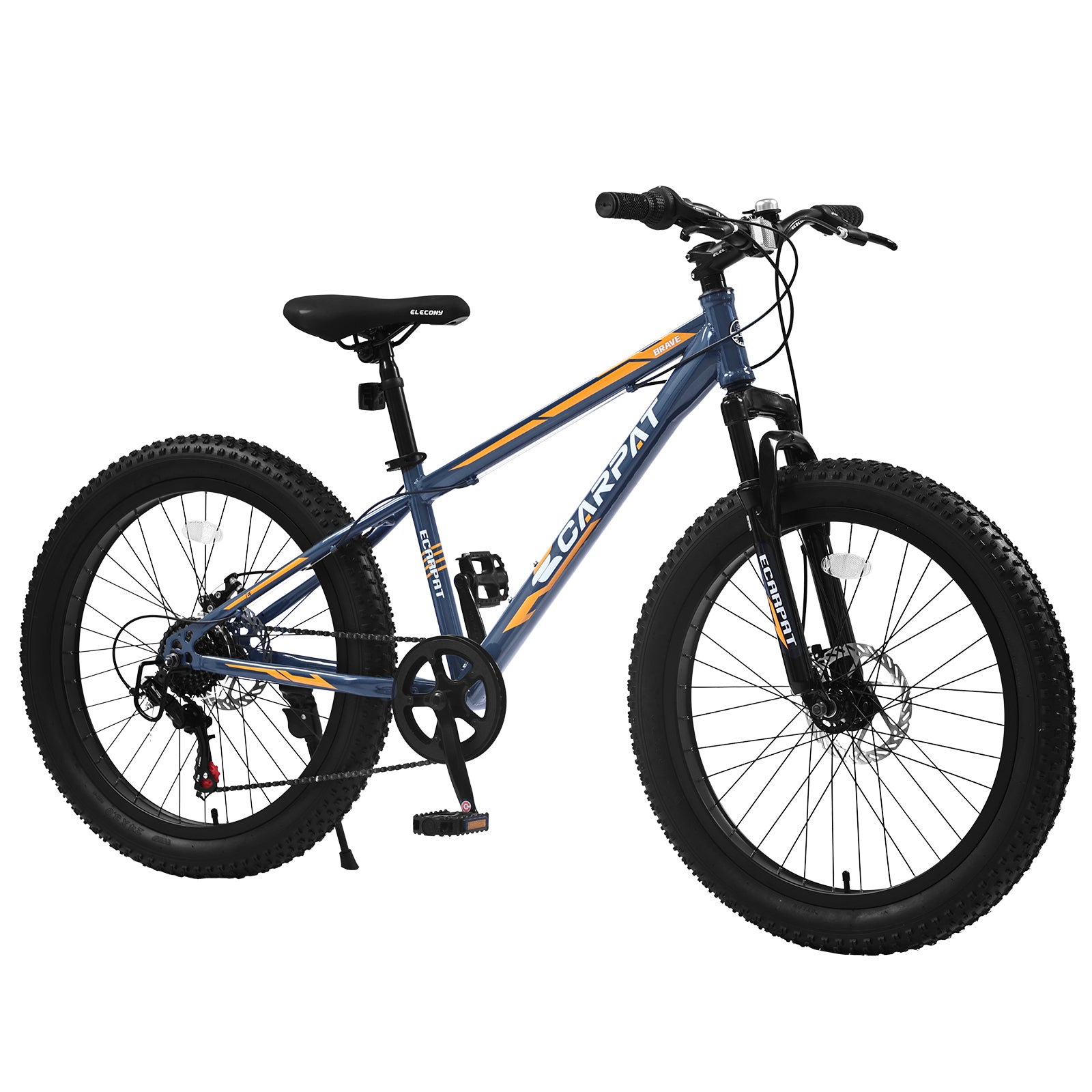 S24109 Élecony 24 pouces Fat Tire vélo adulte et jeune complet Shimano 7 vitesses VTT