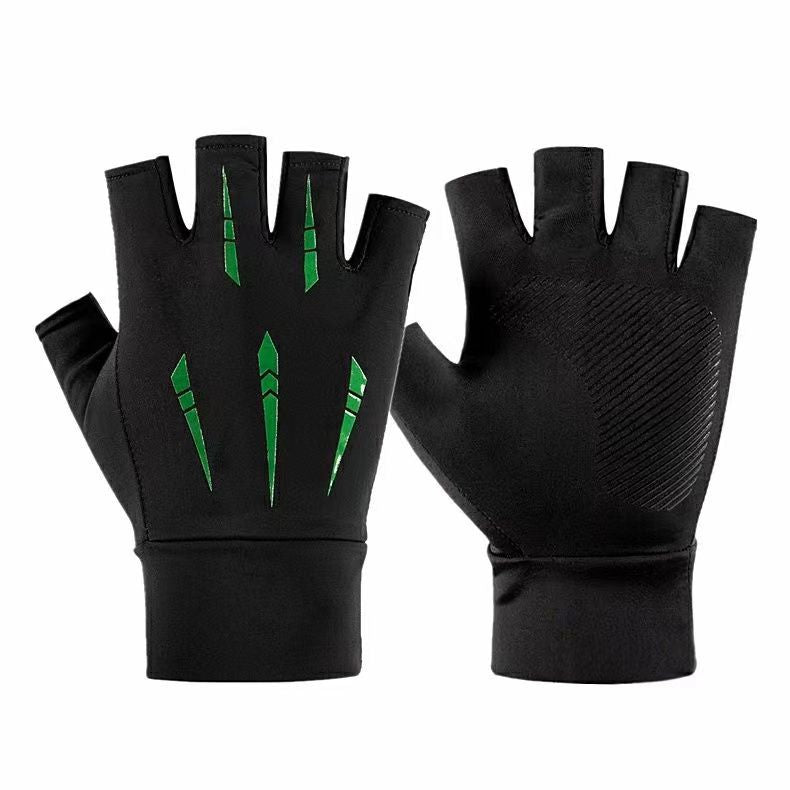 Sports de plein air d'été Gants demi-doigts faits de soie glacée avec une poignée antidérapante