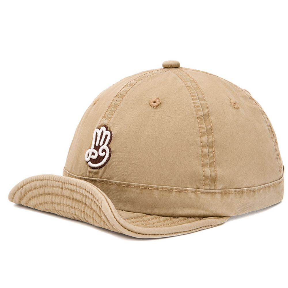 American Retro imprimé à la main lavé Motif de baseball avec brim pliable et sof