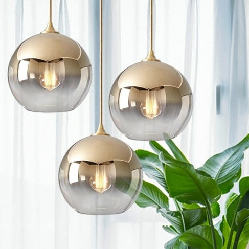 Shade de suspension ronde en verre nordique pour la salle à manger