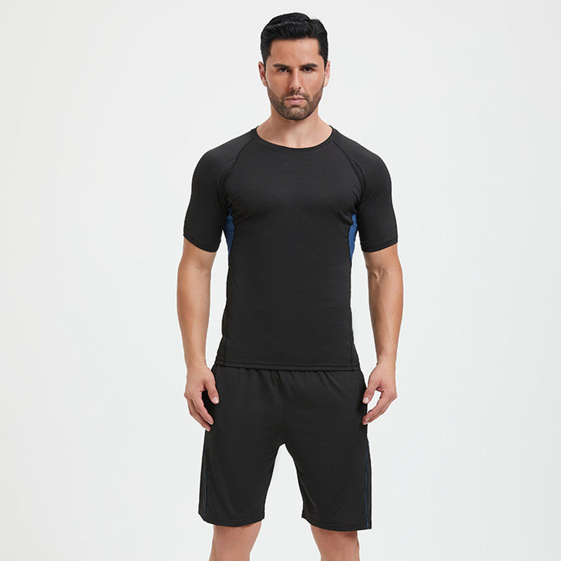 Fitness Suit Homme Running Night Running Sports Séchage rapide Cinq-pièces Foo
