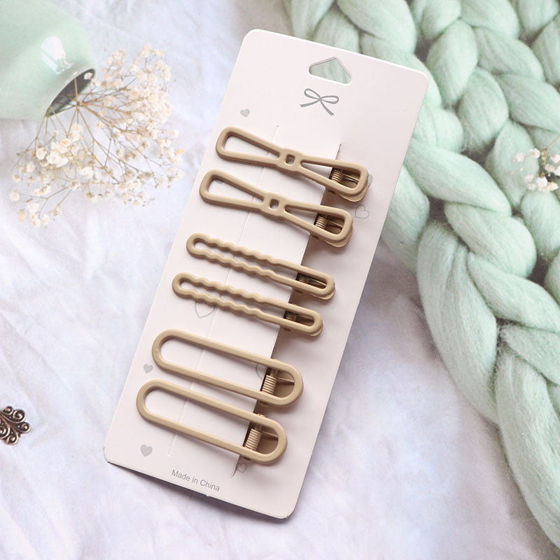Coffee Color Series Barrettes Girl Side Clip Duckbill Clip Internet Célébrité