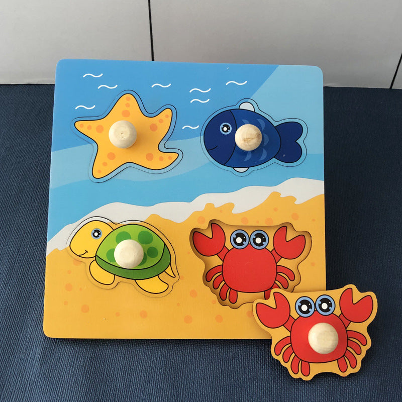 Hand Holding Puzzle Board Enfants Montessori éducation précoce Perception Jouet éducatif