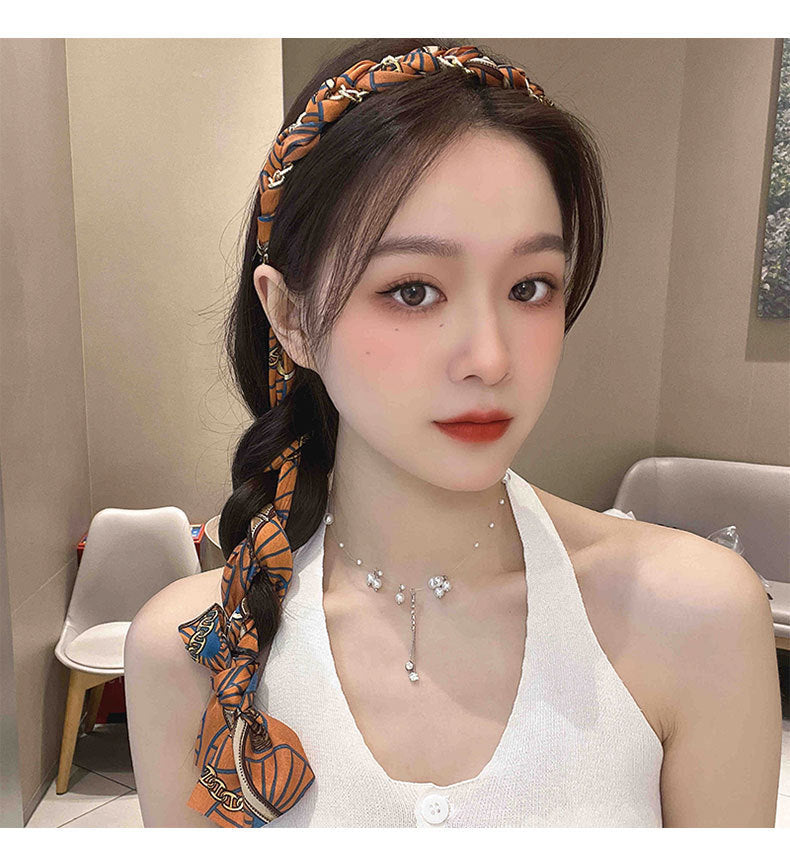 Bande de cheveux tressé Bow pour femmes