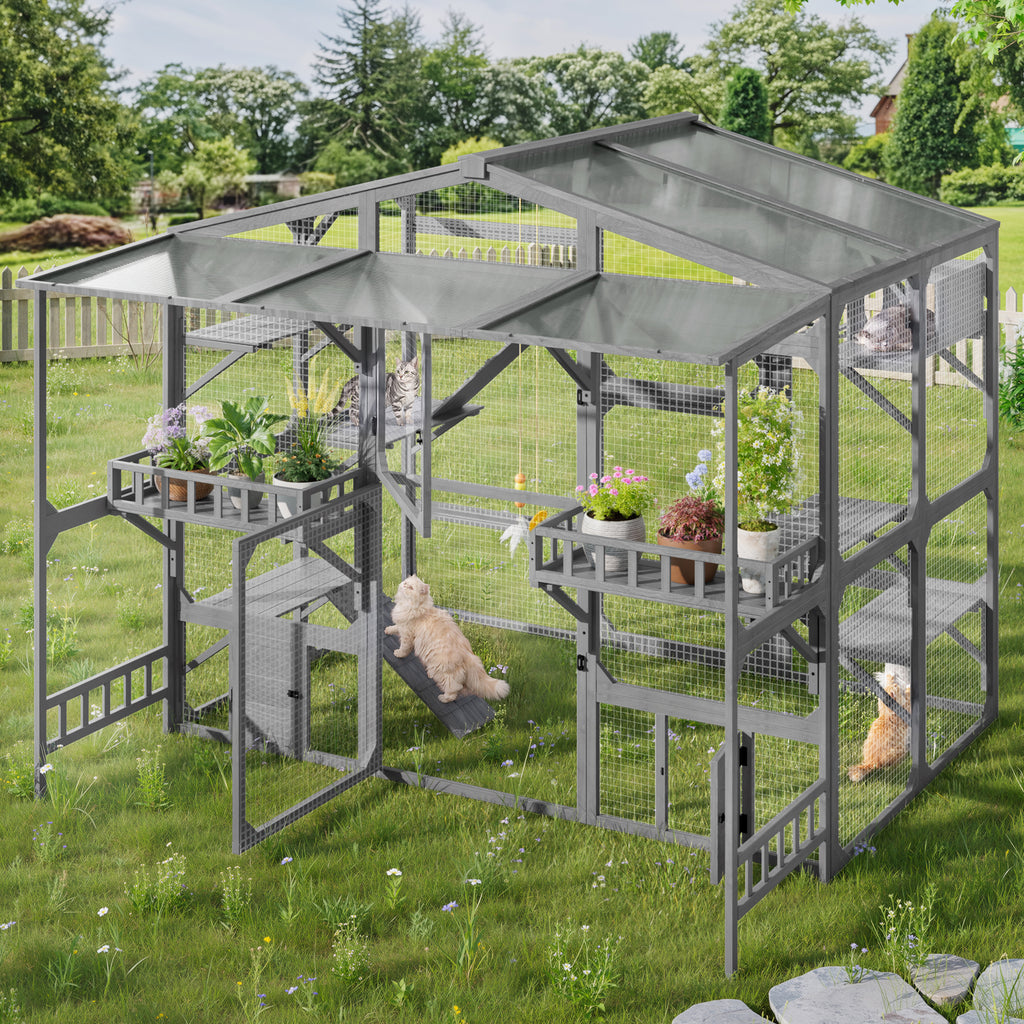 Grand Catio extérieur pour 6-10 Chats