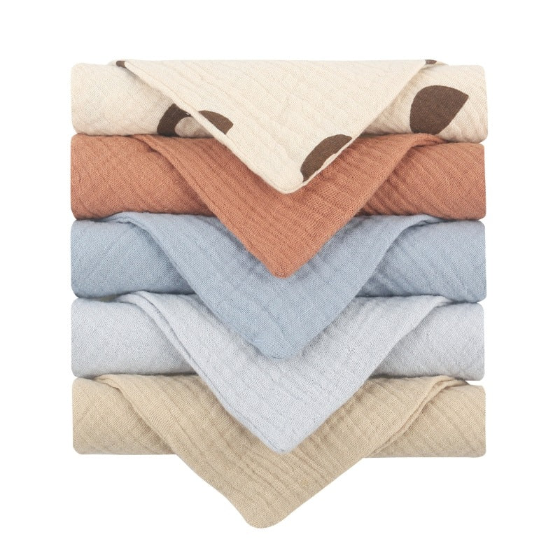 Serviette pour bébé en coton uni de 5 pièces