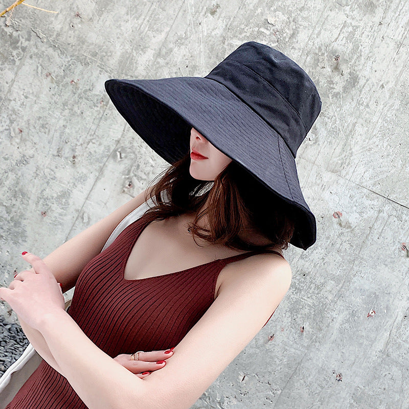 Chapeau solaire extra-large de couleur solide