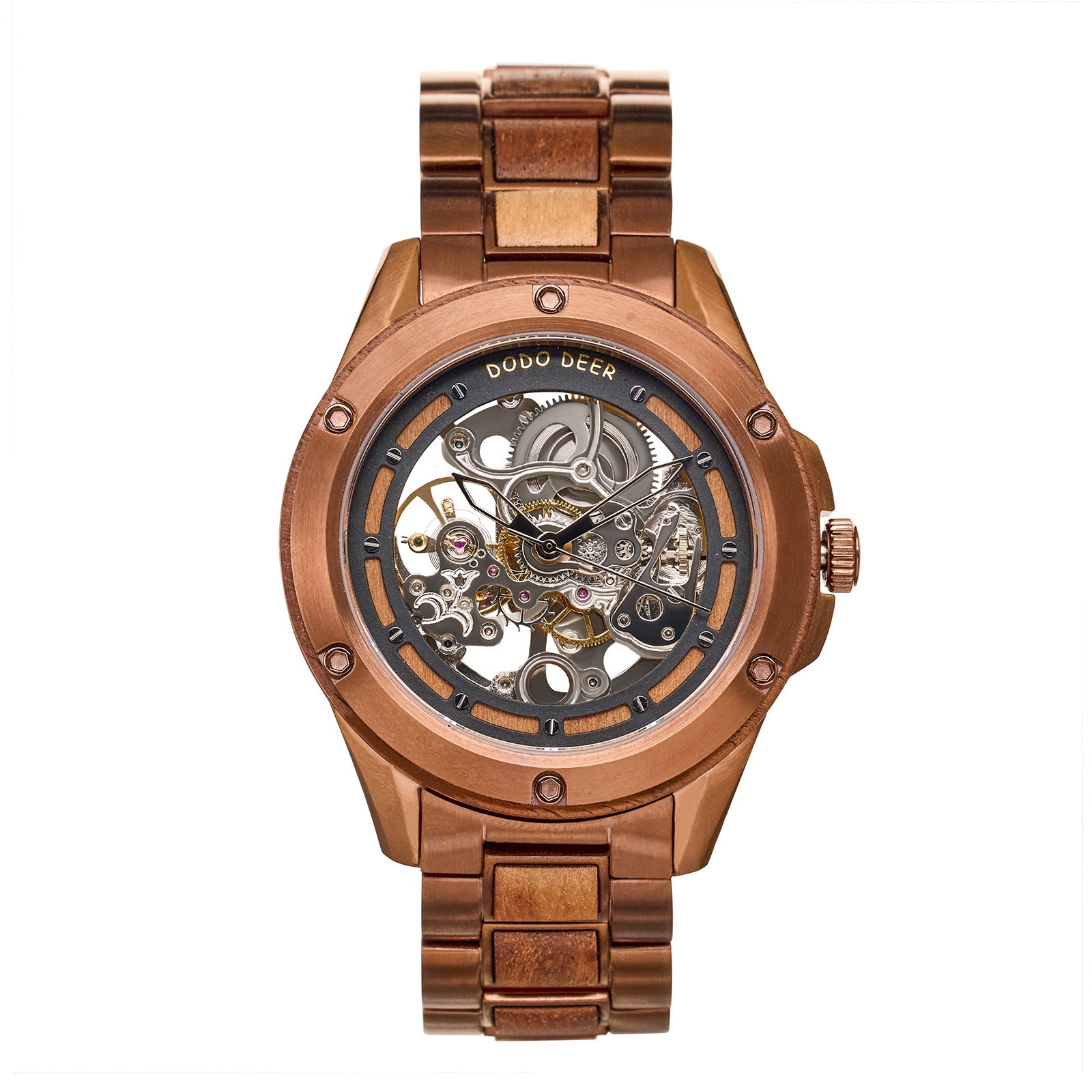 Montre mécanique en bois pour hommes