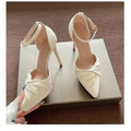 Femmes plissée plate-forme d'orteil carré talons hauts bracelet en cheville Stiletto Pompes Soirée de mariage Dres